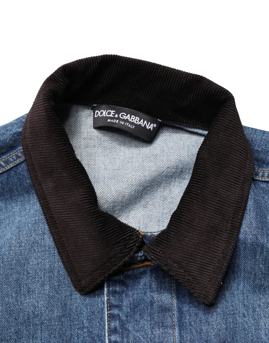 Men’s Dolce &amp; Gabbana Black Blue Cotton Denim Blouson Men Jacket