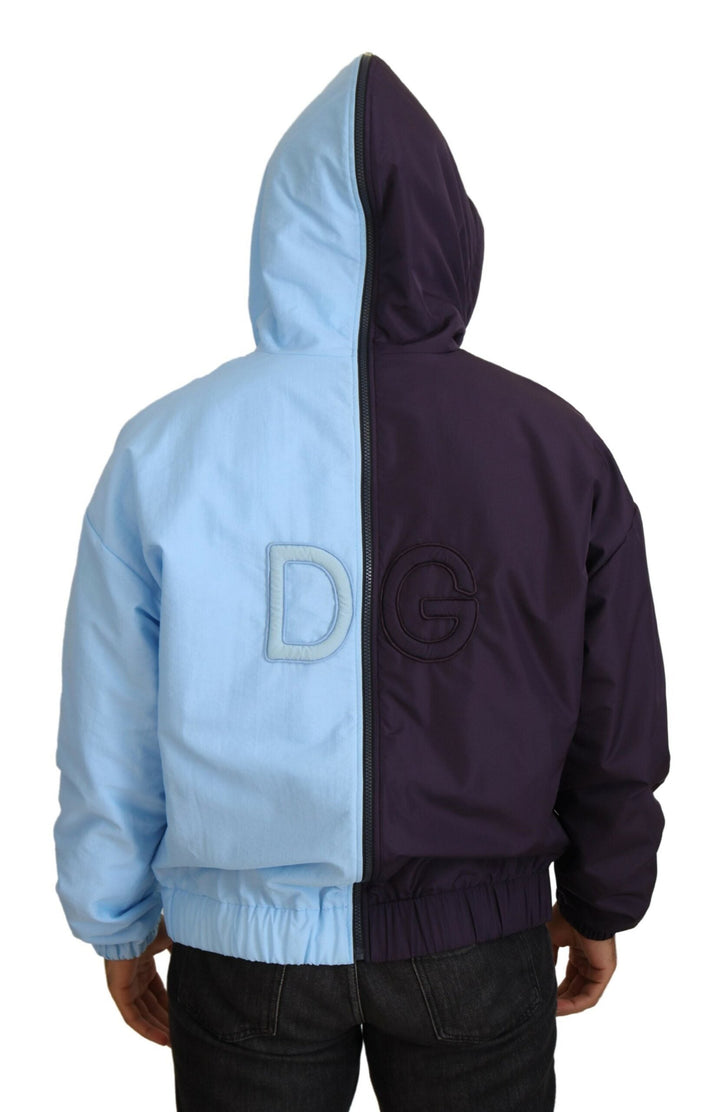 Men’s Dolce &amp; Gabbana Black Blue Dg Hooded Full Zip Men Jacket