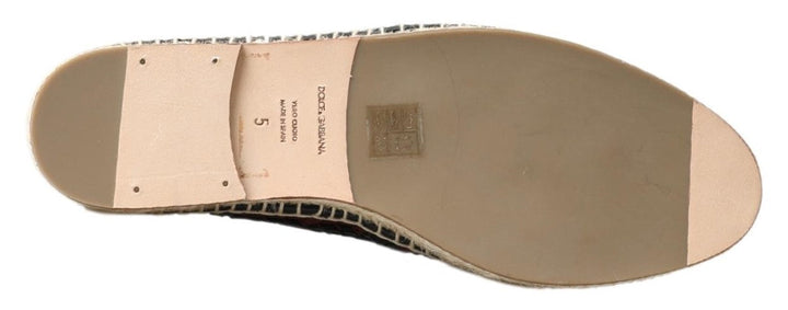 Men’s Dolce &amp; Gabbana Black Bordeaux Buffalo Leather Espadrille Shoes