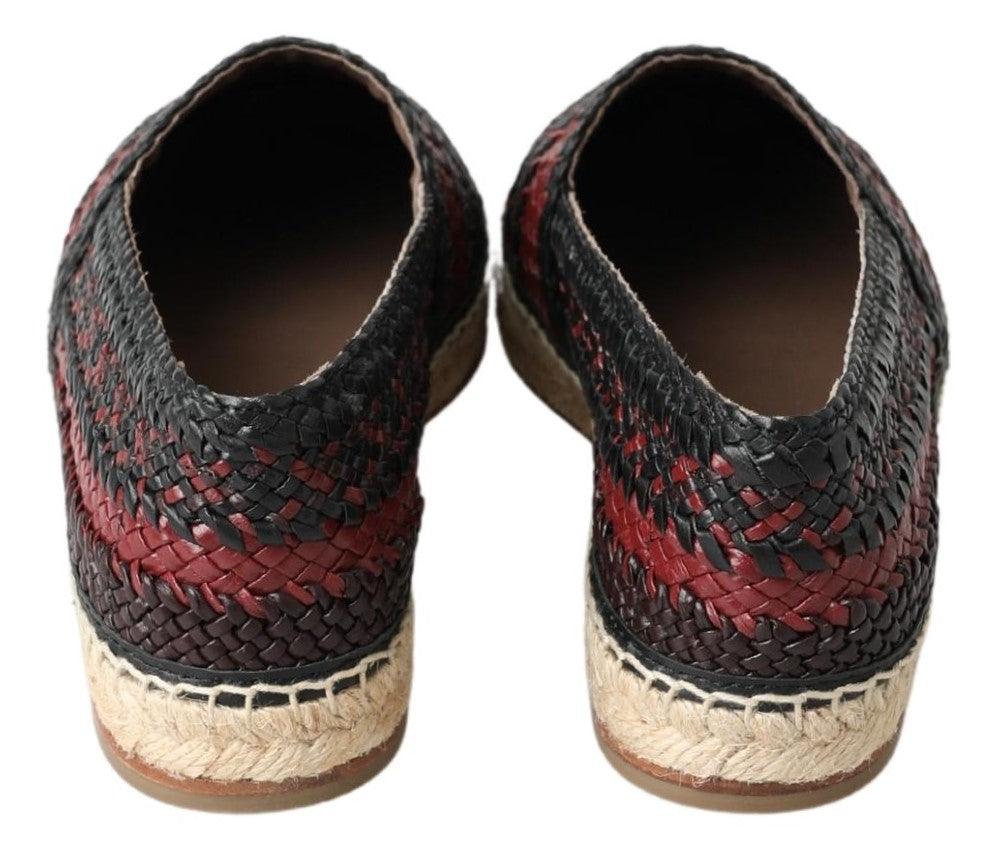 Men’s Dolce &amp; Gabbana Black Bordeaux Buffalo Leather Espadrille Shoes