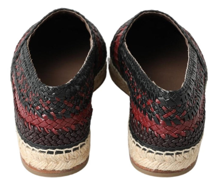 Men’s Dolce &amp; Gabbana Black Bordeaux Buffalo Leather Espadrille Shoes