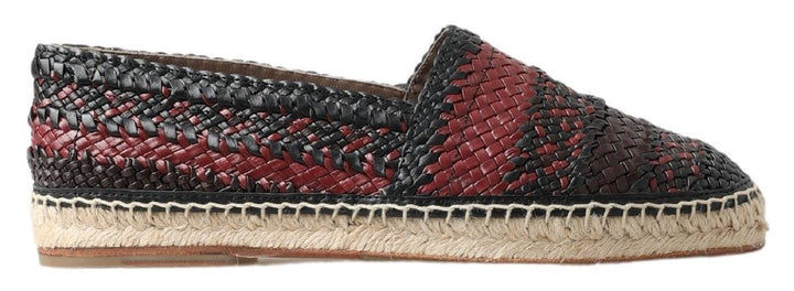 Men’s Dolce &amp; Gabbana Black Bordeaux Buffalo Leather Espadrille Shoes