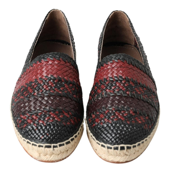 Men’s Dolce &amp; Gabbana Black Bordeaux Buffalo Leather Espadrille Shoes