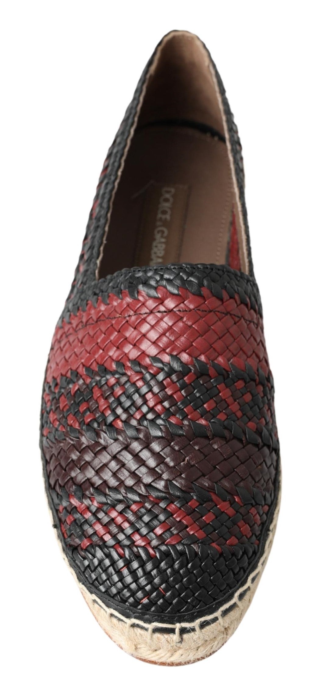 Men’s Dolce &amp; Gabbana Black Bordeaux Buffalo Leather Espadrille Shoes
