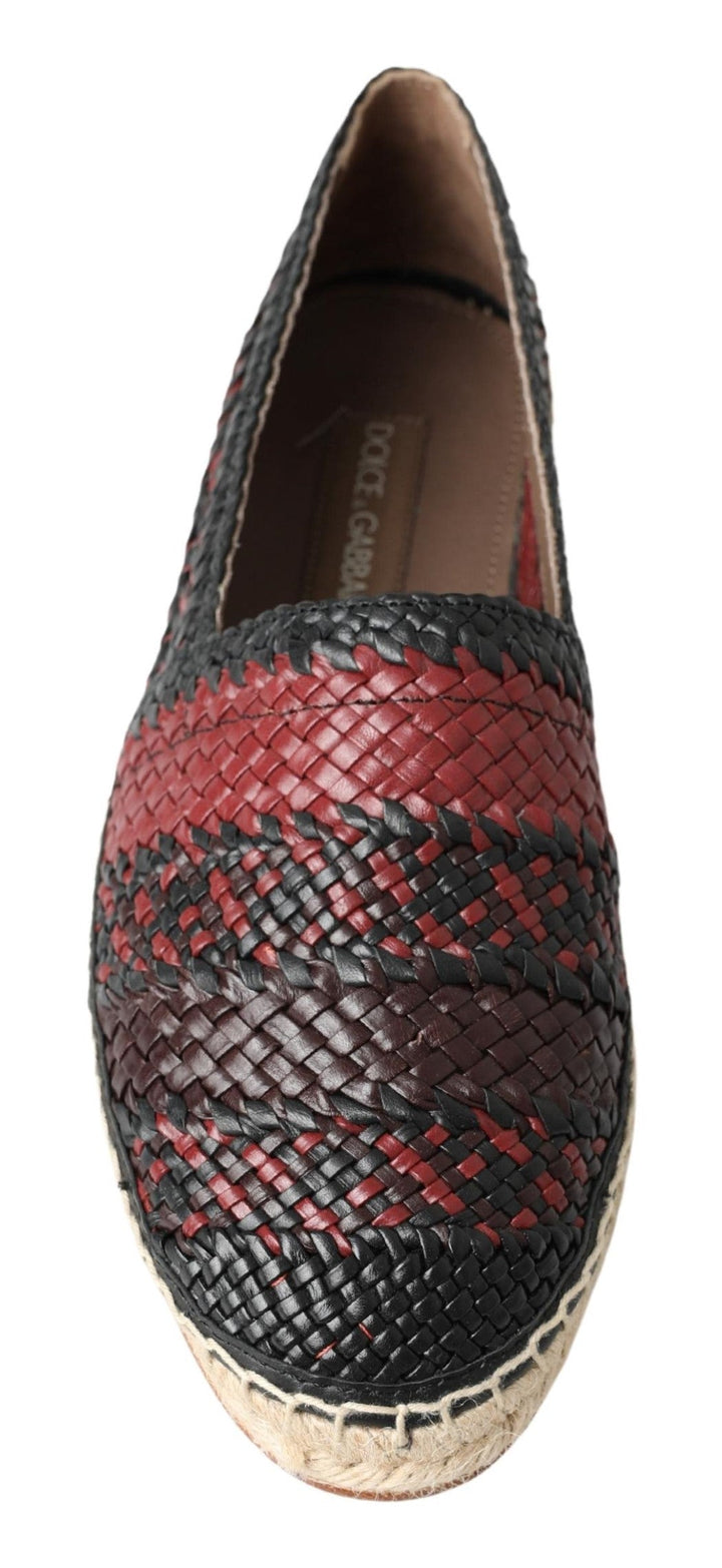 Men’s Dolce &amp; Gabbana Black Bordeaux Buffalo Leather Espadrille Shoes