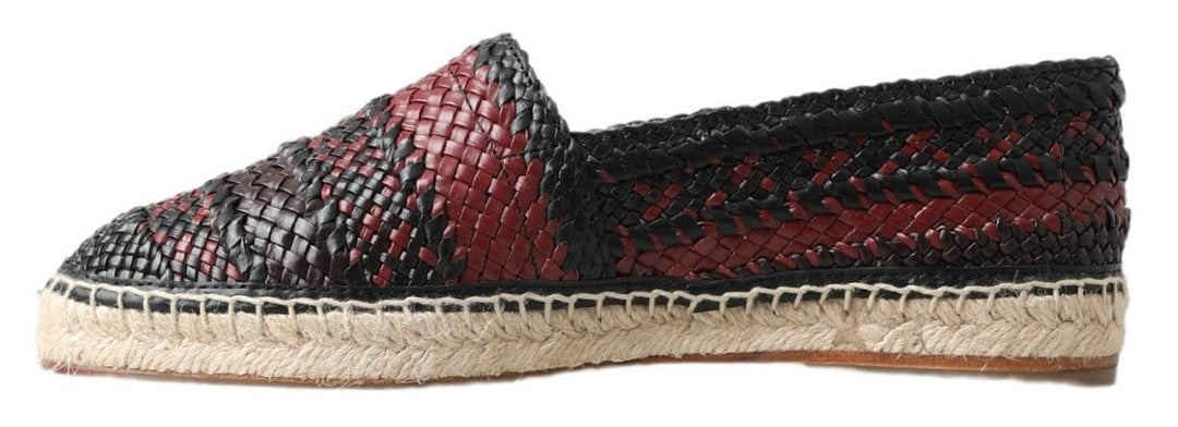 Men’s Dolce &amp; Gabbana Black Bordeaux Buffalo Leather Espadrille Shoes