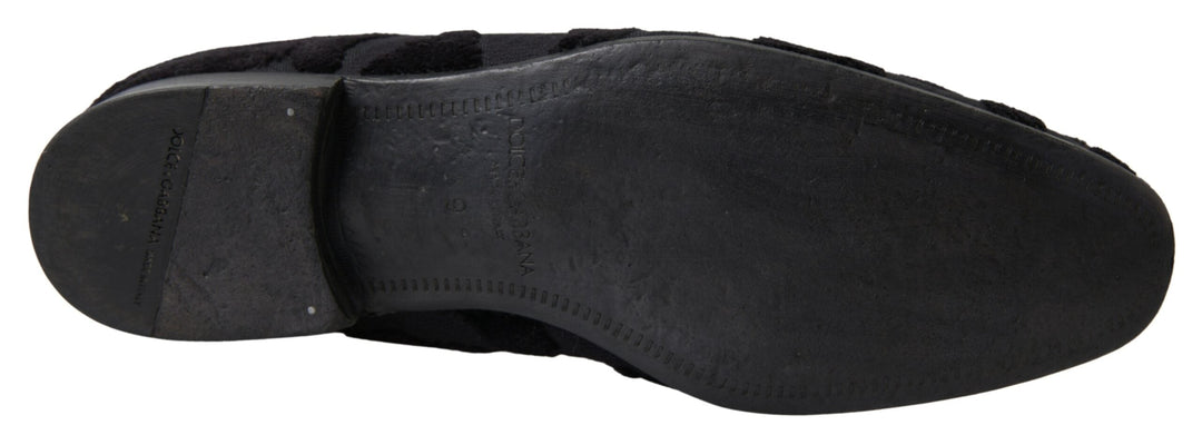 Men’s Dolce &amp; Gabbana Black Brocade Loafers Formal Shoes