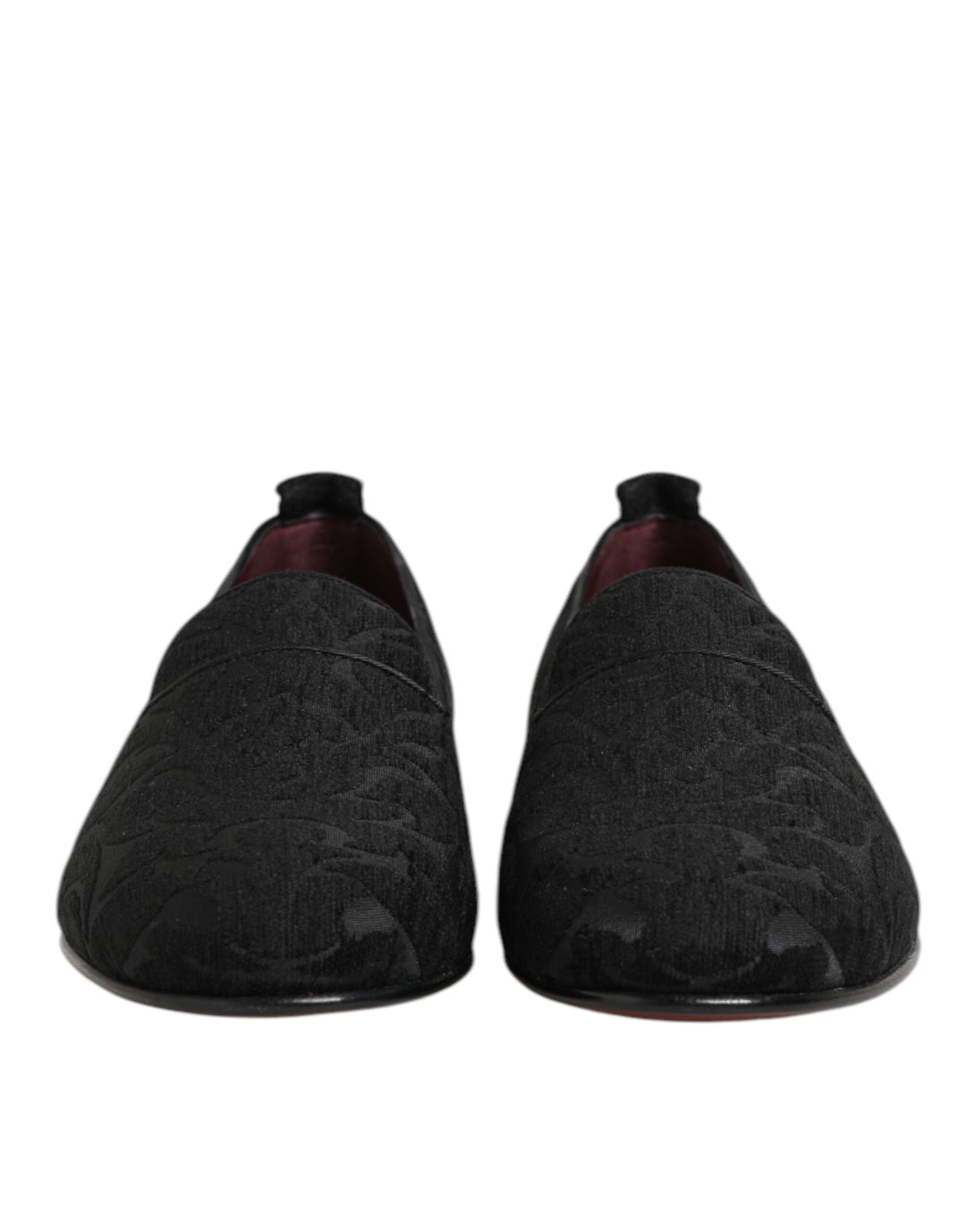 Men’s Dolce &amp; Gabbana Black Brocade Loafers Slip on Men Dress Shoes