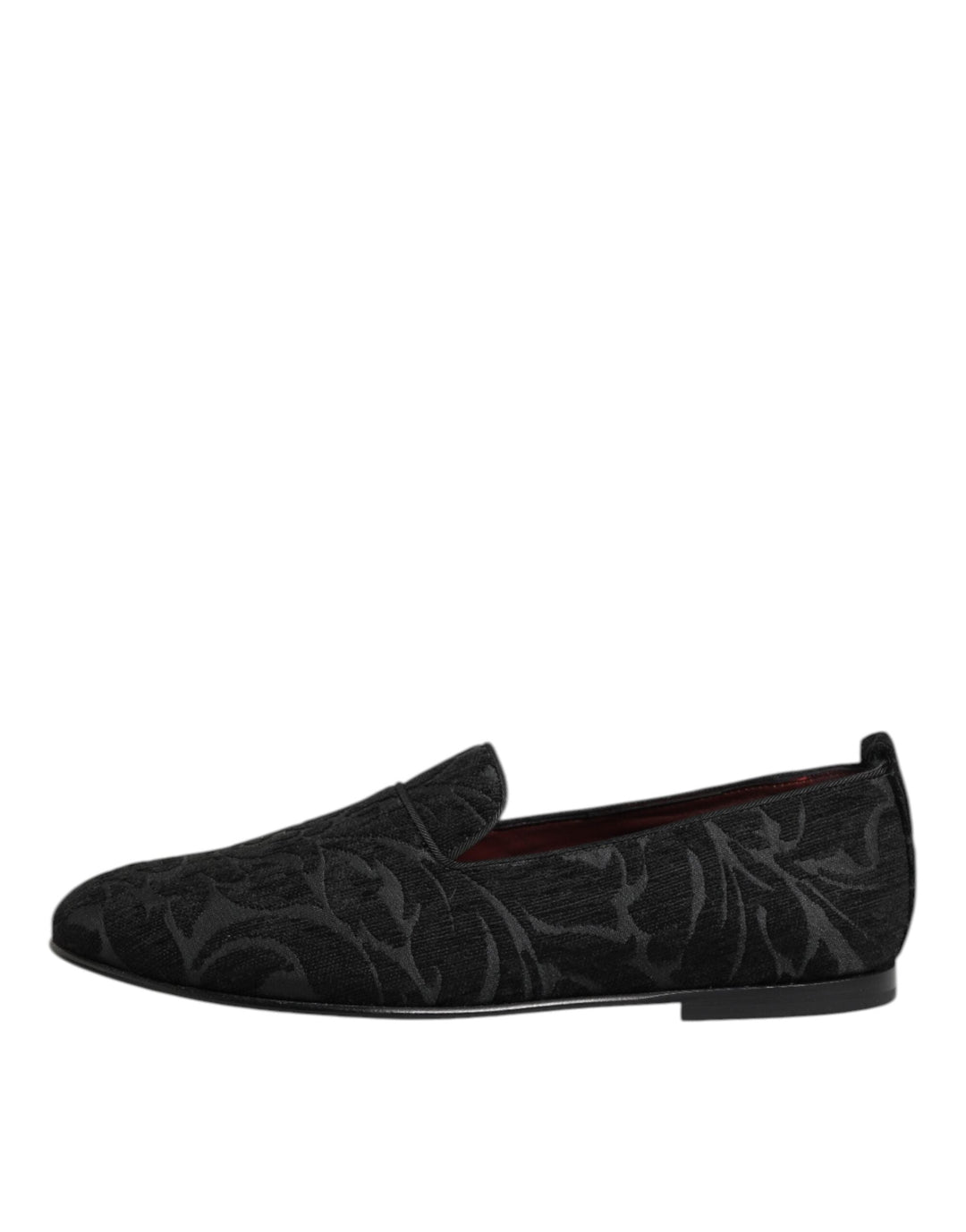 Men’s Dolce &amp; Gabbana Black Brocade Loafers Slip on Men Dress Shoes