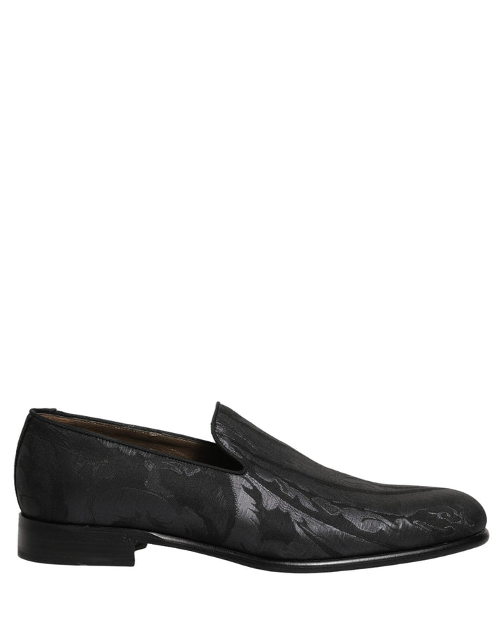 Men’s Dolce &amp; Gabbana Black Brocade Men Slip on Dress Loafers Shoes
