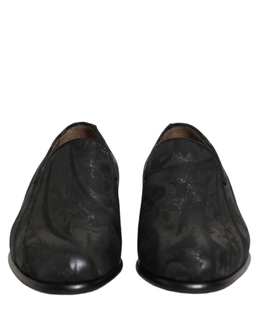 Men’s Dolce &amp; Gabbana Black Brocade Men Slip on Dress Loafers Shoes