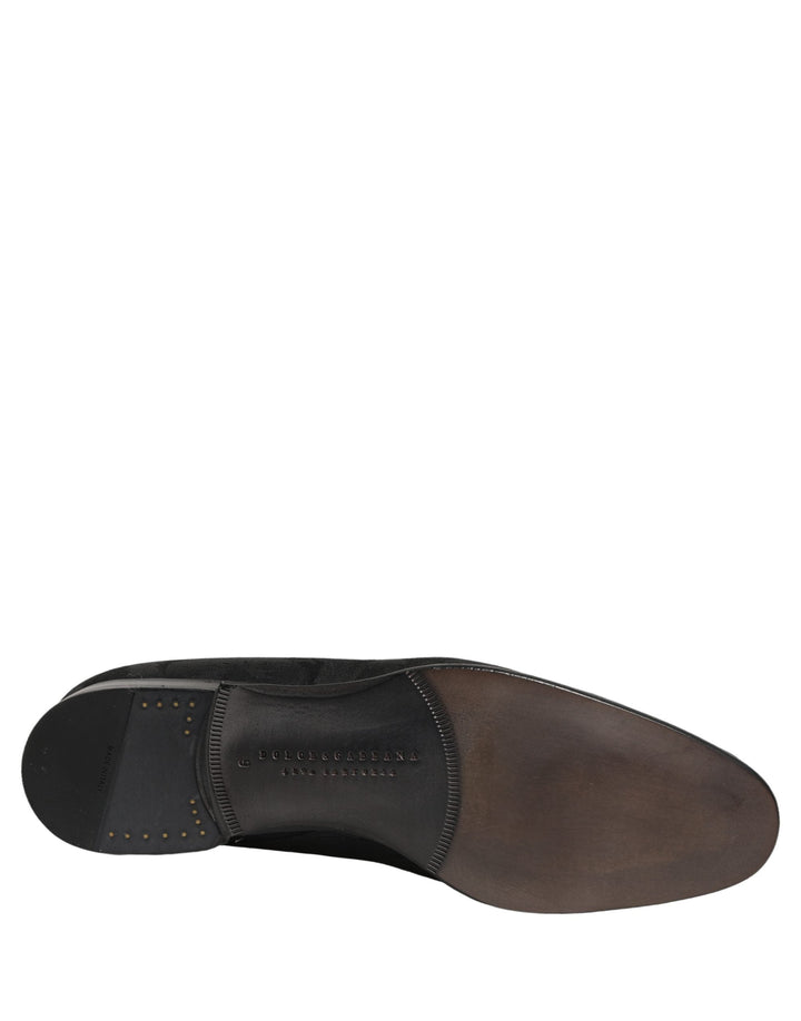 Men’s Dolce &amp; Gabbana Black Brocade Men Slip on Dress Loafers Shoes