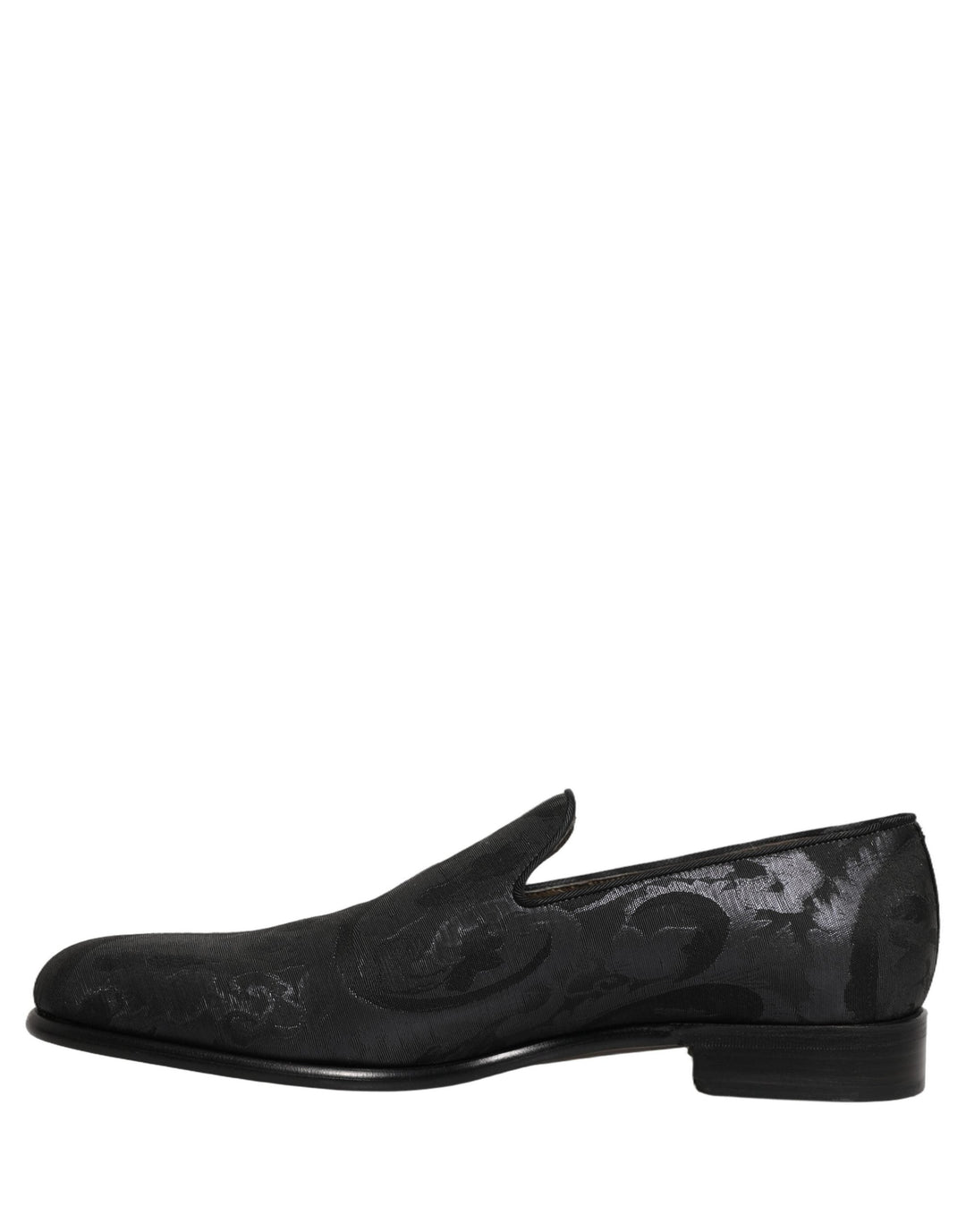 Men’s Dolce &amp; Gabbana Black Brocade Men Slip on Dress Loafers Shoes