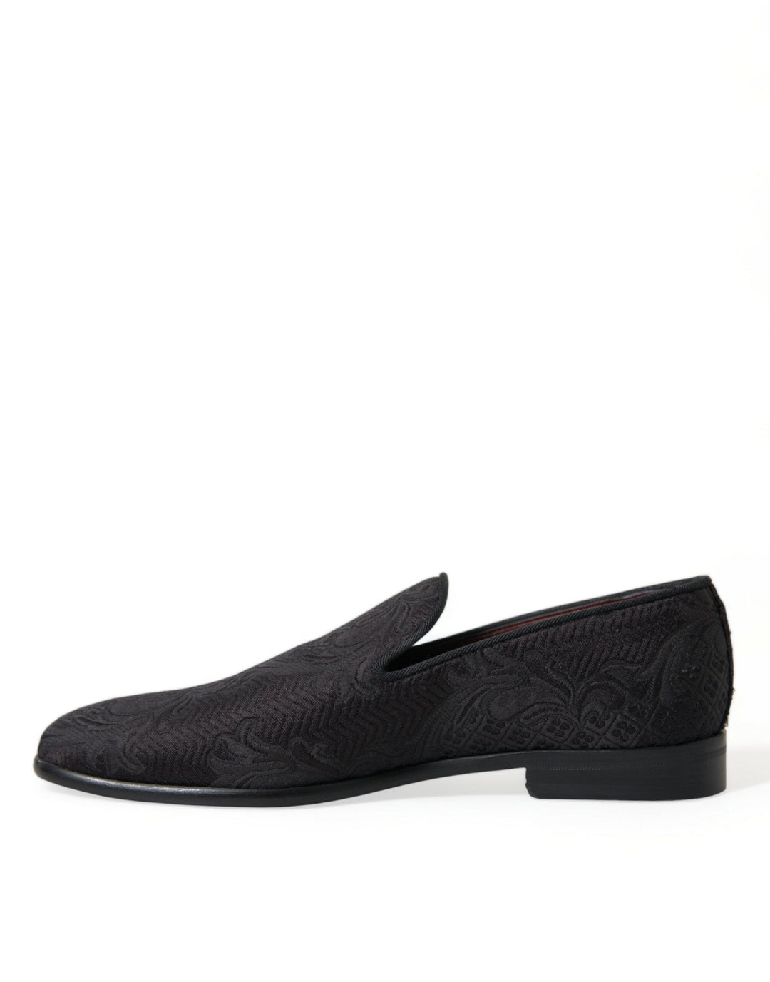 Men’s Dolce &amp; Gabbana Black Brocade Men Slip on Loafer Dress Shoes