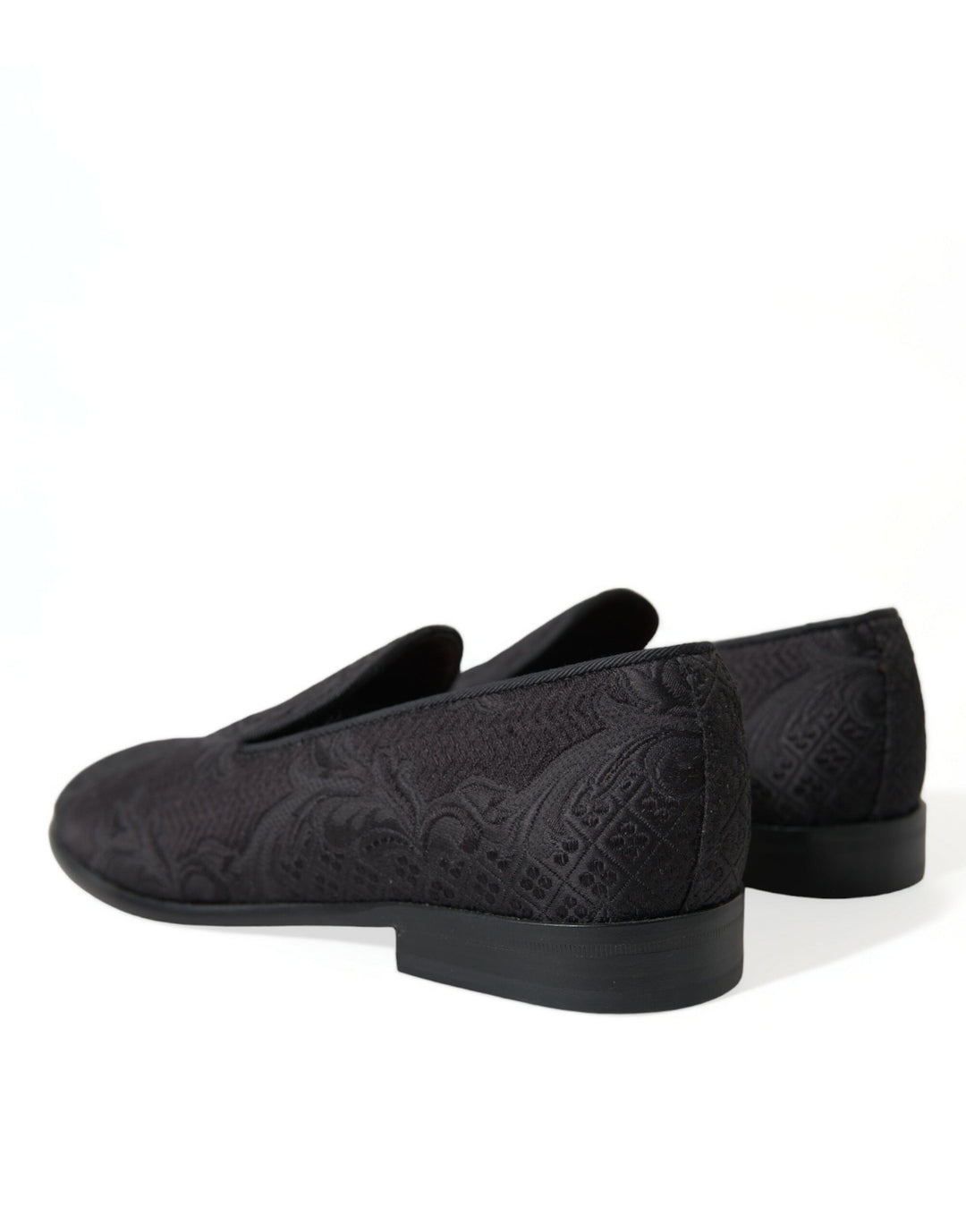 Men’s Dolce &amp; Gabbana Black Brocade Men Slip on Loafer Dress Shoes