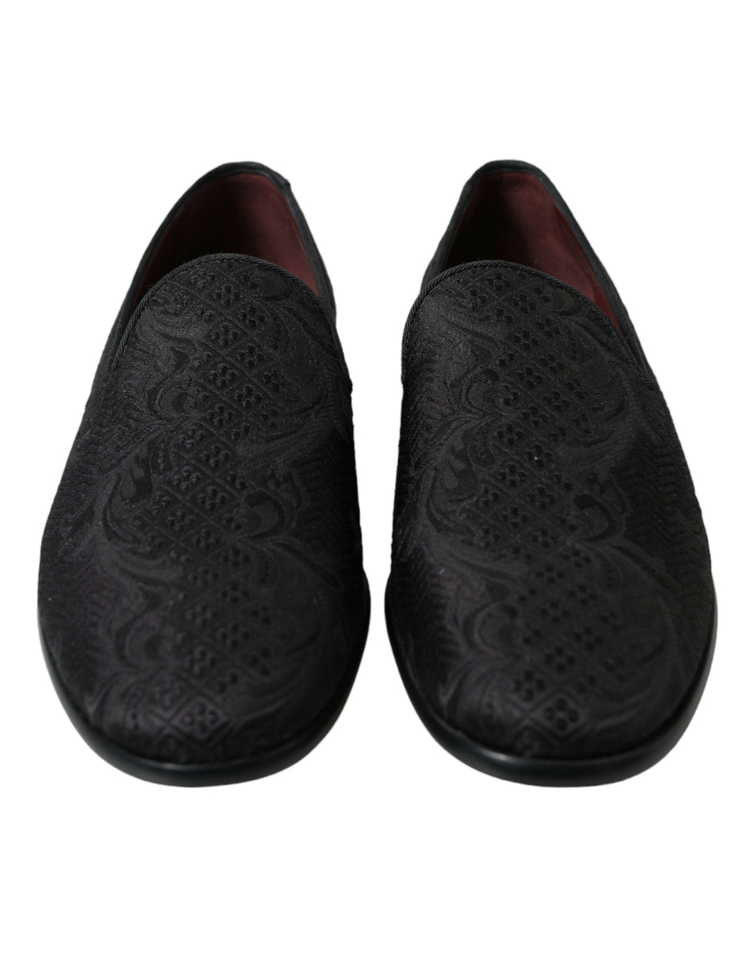 Men’s Dolce & Gabbana Black Brocade Men Slip on Loafer Dress Shoes