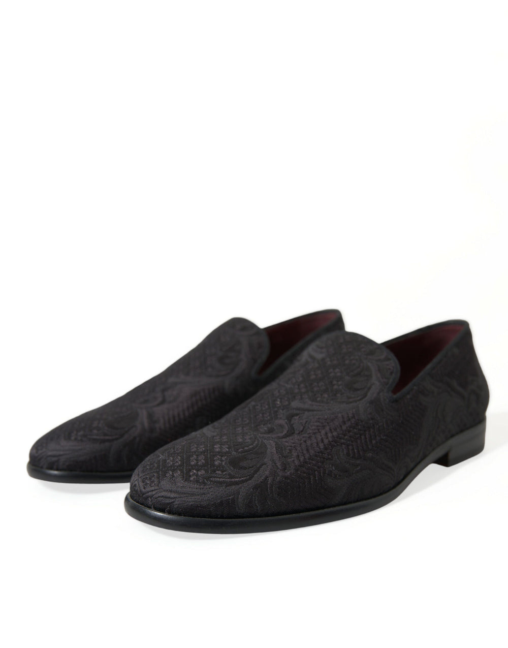 Men’s Dolce & Gabbana Black Brocade Men Slip on Loafer Dress Shoes