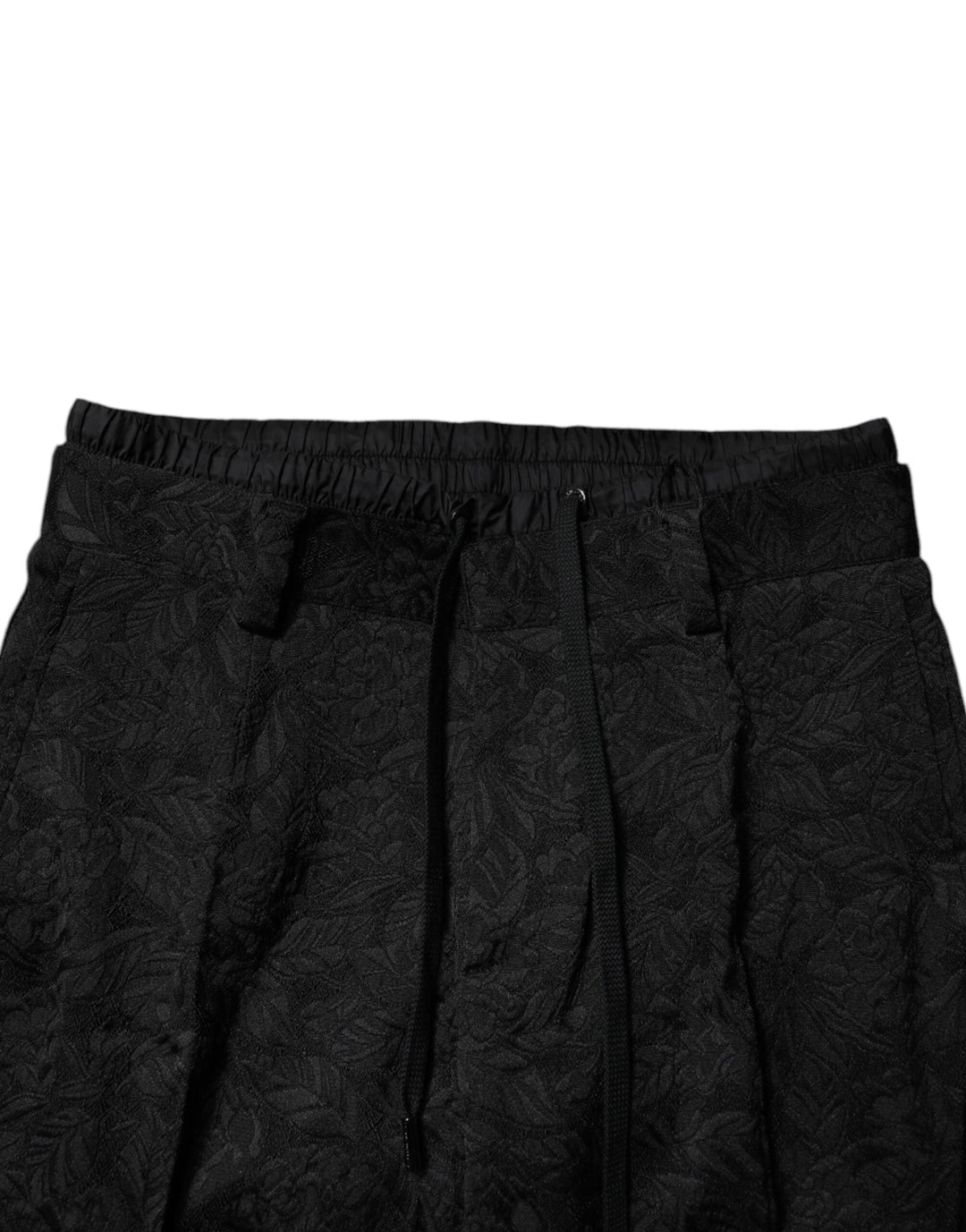Men’s Dolce &amp; Gabbana Black Brocade Polyester Skinny Dress Pants