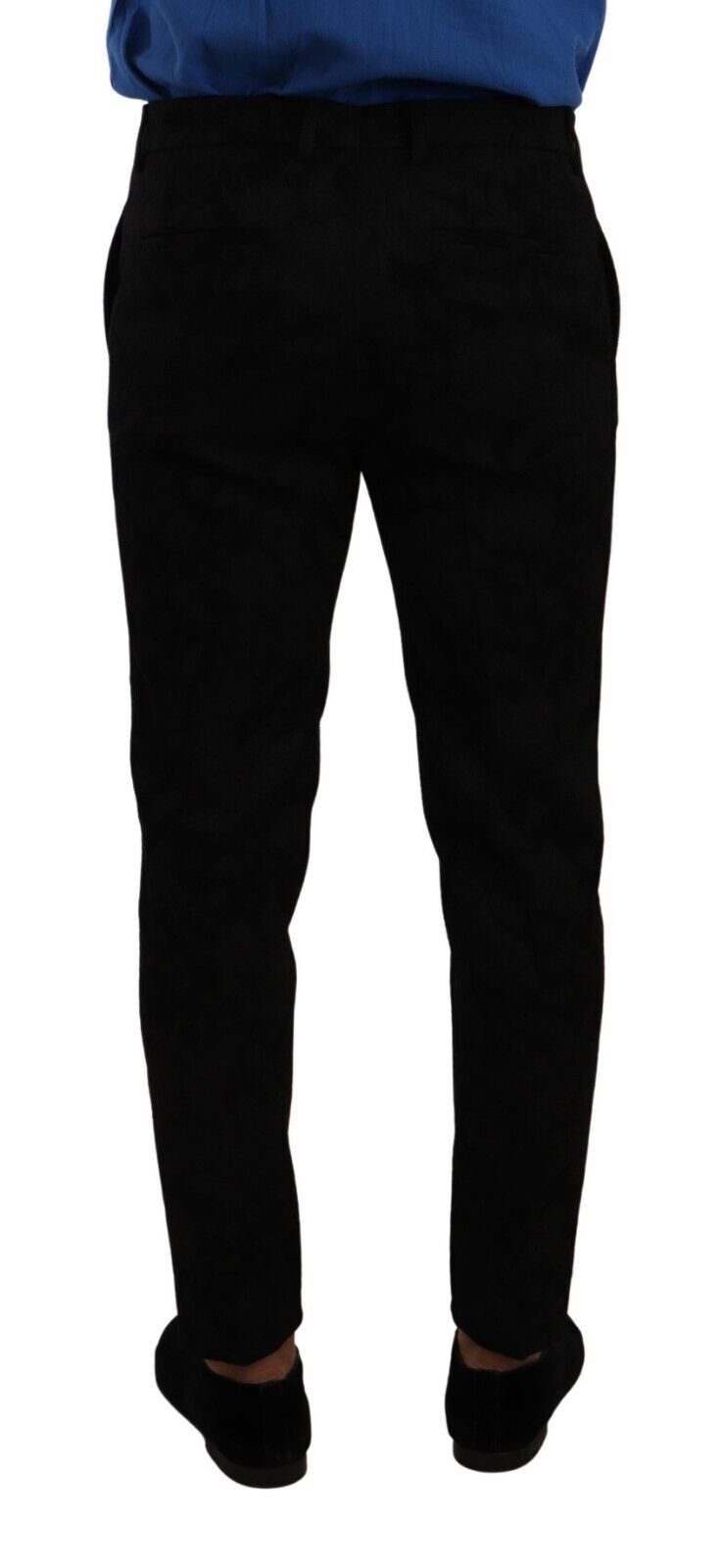 Men’s Dolce & Gabbana Black Brocade Skinny Formal Trouser Dress Pants