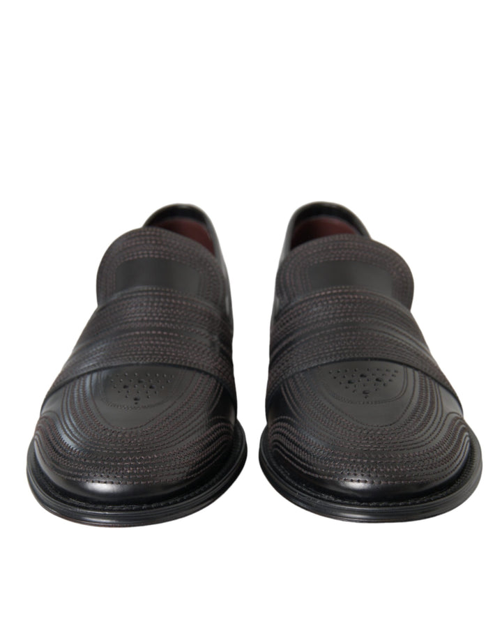 Men’s Dolce &amp; Gabbana Black Brown Leather Loafer Men Dress Shoes