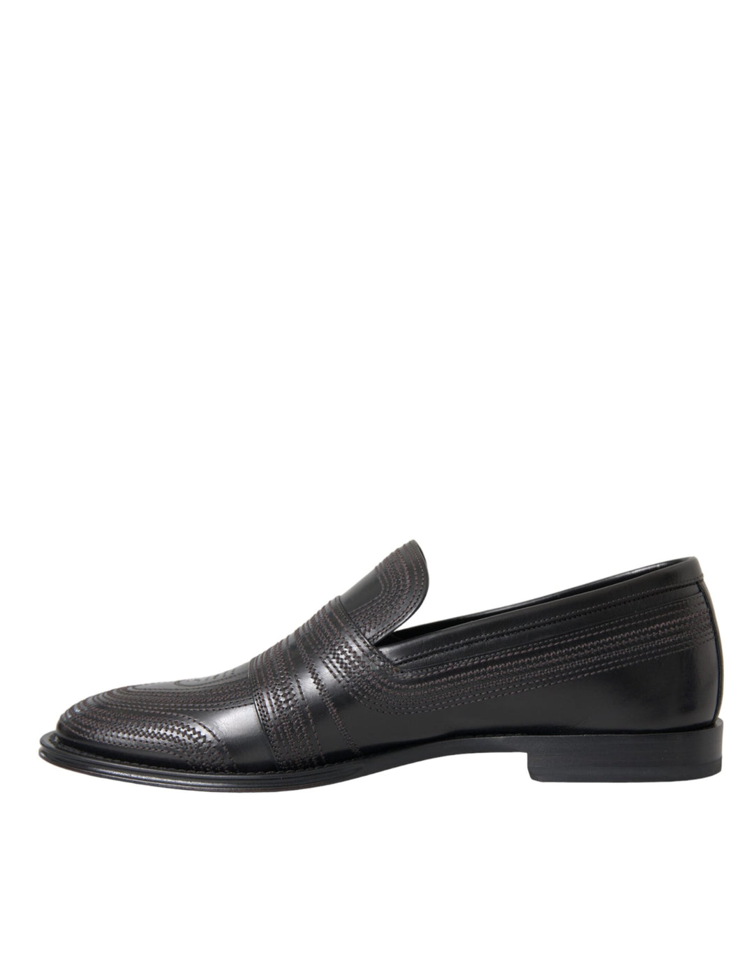 Men’s Dolce &amp; Gabbana Black Brown Leather Loafer Men Dress Shoes