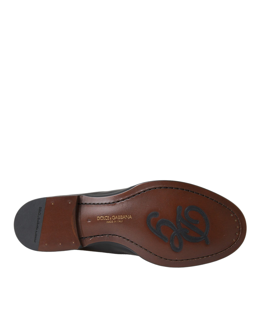 Men’s Dolce &amp; Gabbana Black Brown Leather Loafer Men Dress Shoes