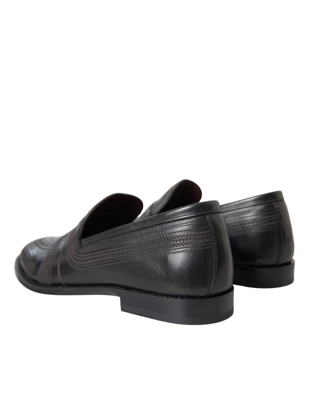 Men’s Dolce &amp; Gabbana Black Brown Leather Loafer Men Dress Shoes