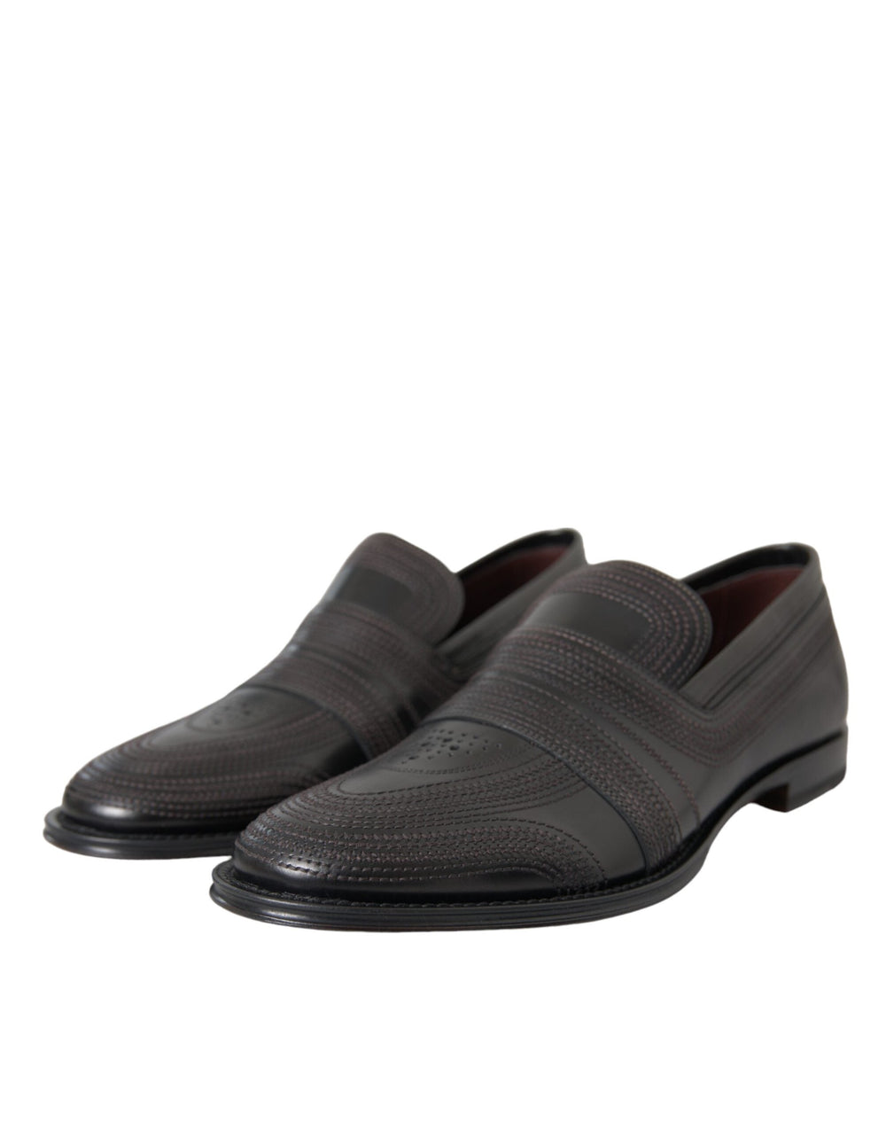 Men’s Dolce & Gabbana Black Brown Leather Loafer Men Dress Shoes