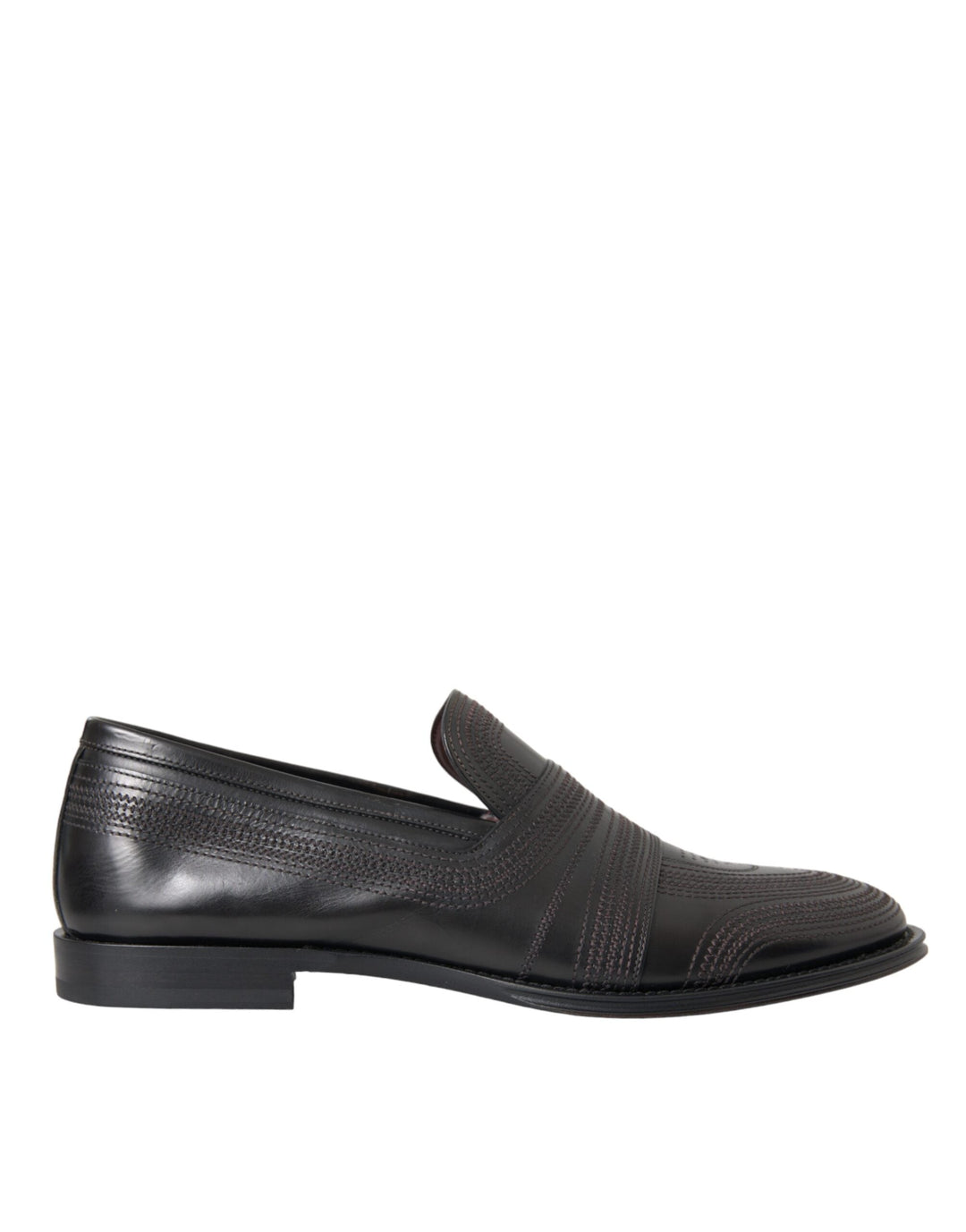 Men’s Dolce &amp; Gabbana Black Brown Leather Loafer Men Dress Shoes