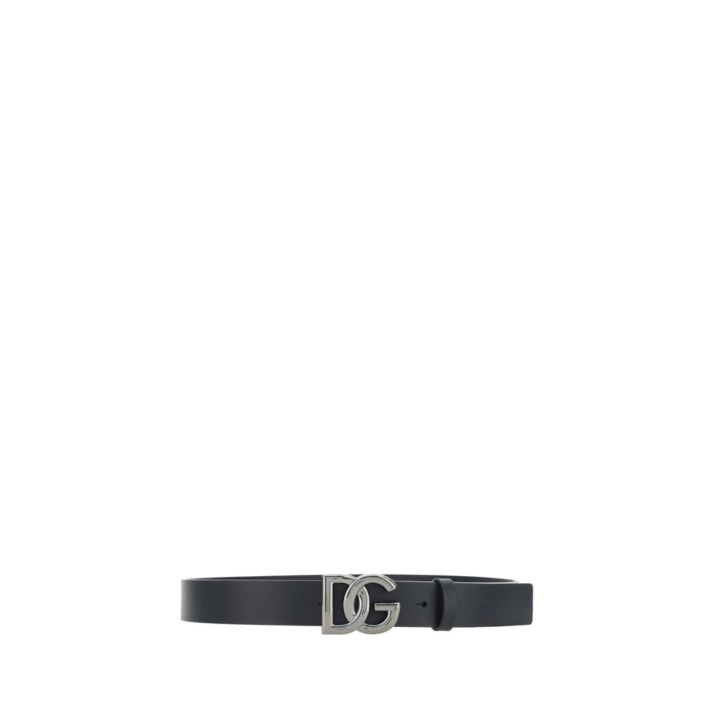 Dolce &amp; Gabbana Black Calf Leather Bos Taurus Regular Belt