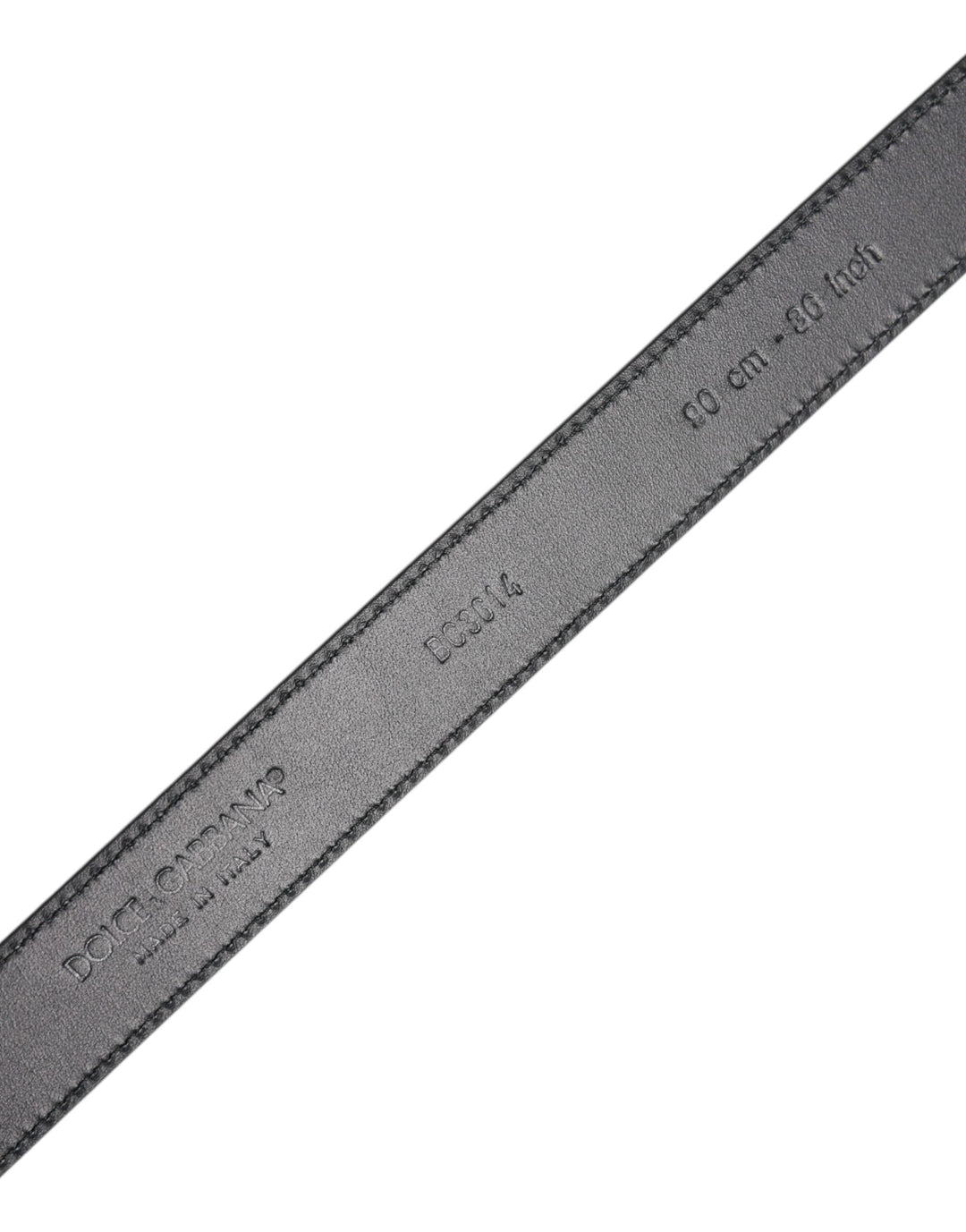 Dolce &amp; Gabbana Black Calf Leather Classic Metal Buckle Belt