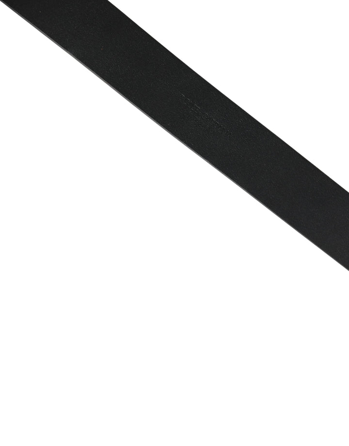 Dolce &amp; Gabbana Black Calf Leather Gold Metal Buckle Belt