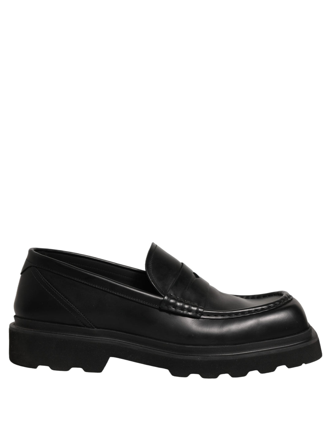 Men’s Dolce & Gabbana Black Calfskin Leather Men Dress Loafer Shoes