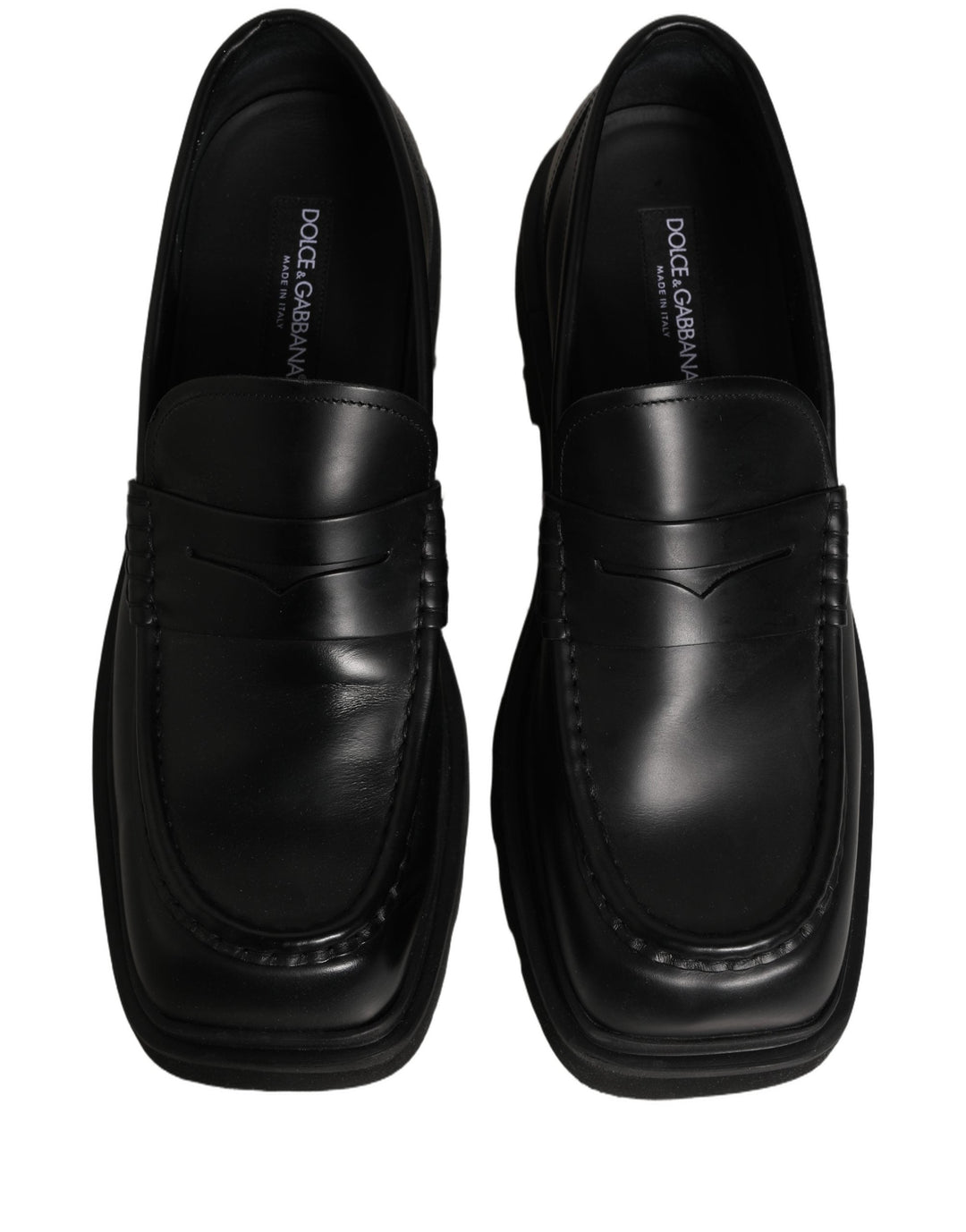 Men’s Dolce &amp; Gabbana Black Calfskin Leather Men Dress Loafer Shoes
