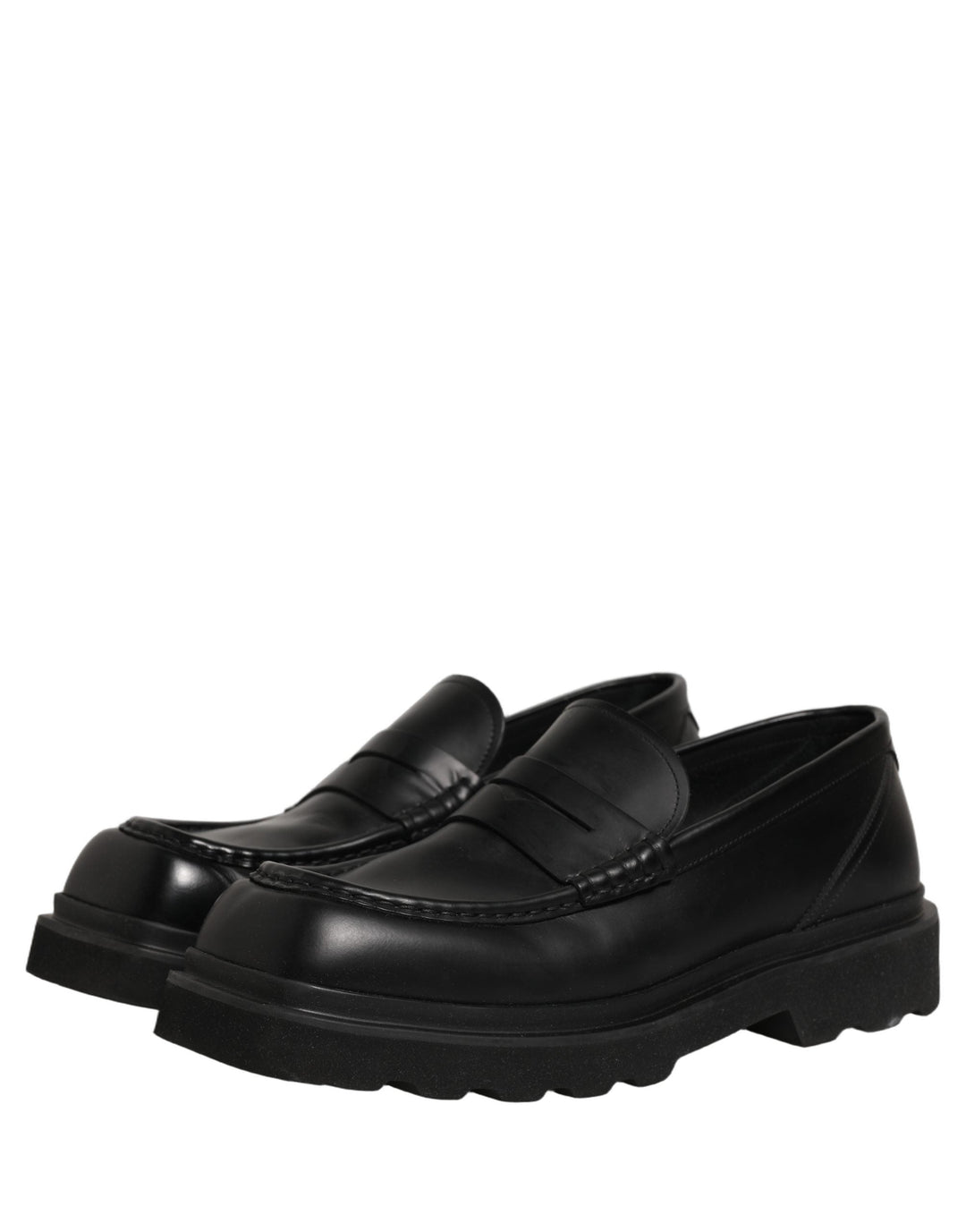 Men’s Dolce &amp; Gabbana Black Calfskin Leather Men Dress Loafer Shoes