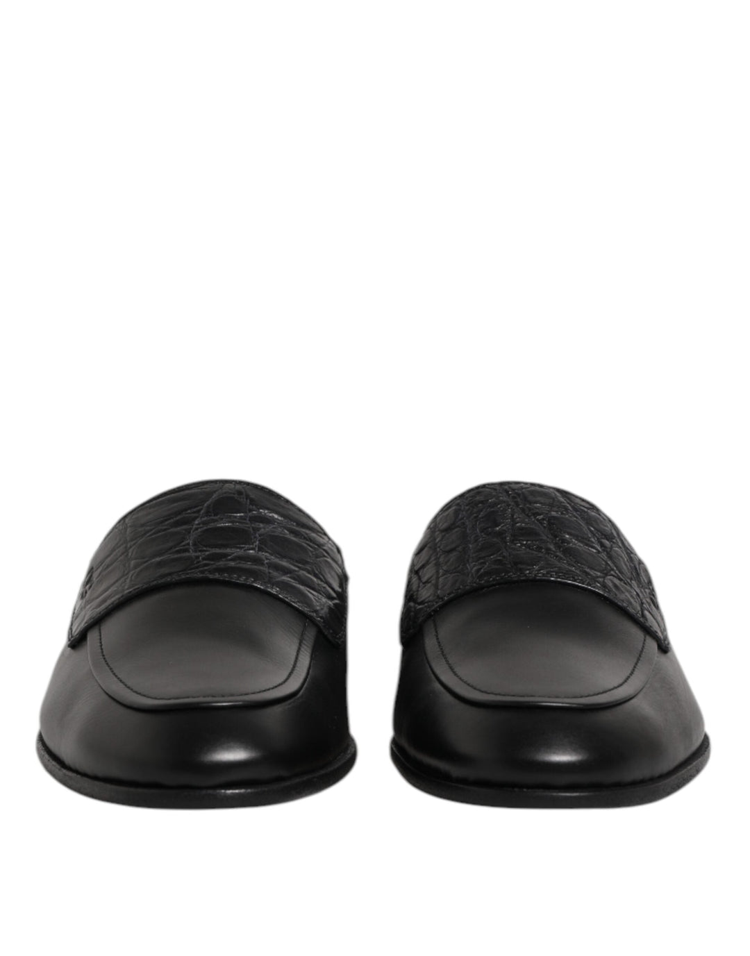 Men’s Dolce &amp; Gabbana Black Calfskin Leather Slip on Loafers Shoes