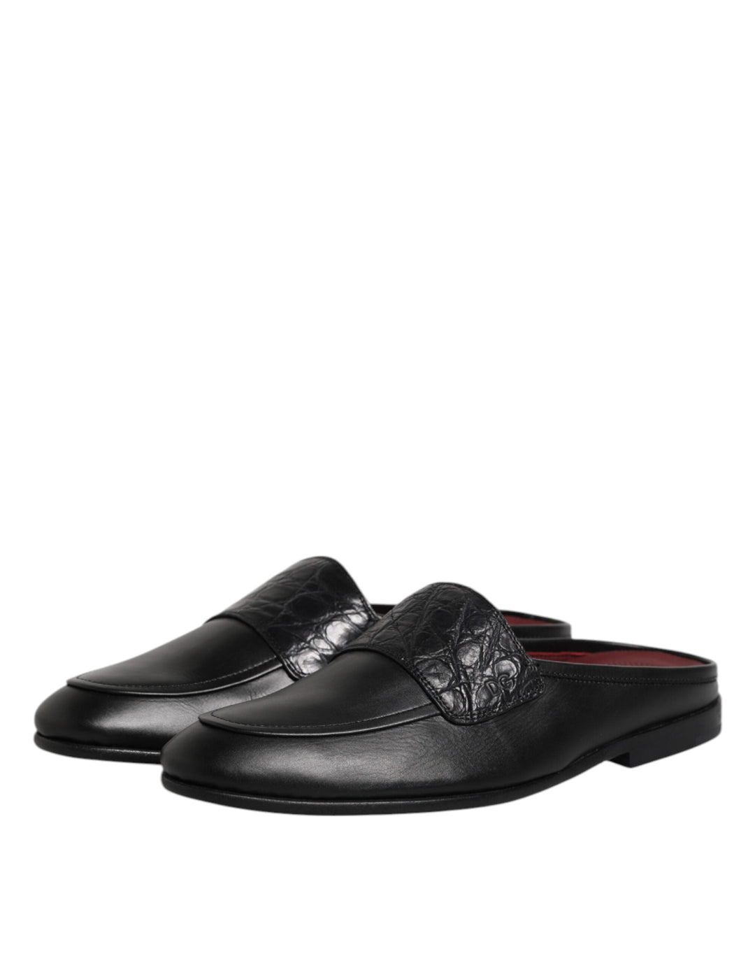 Men’s Dolce &amp; Gabbana Black Calfskin Leather Slip on Loafers Shoes