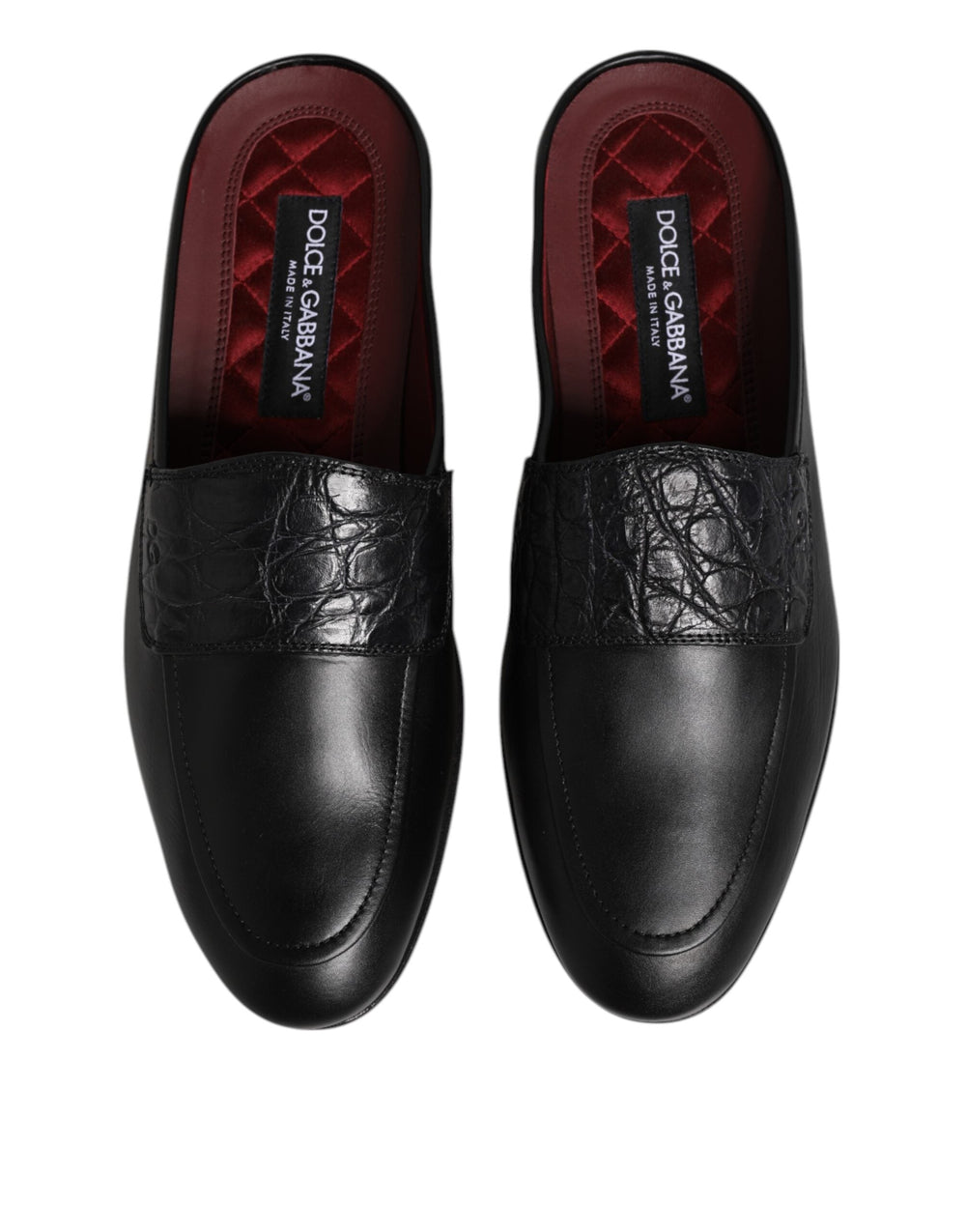 Men’s Dolce & Gabbana Black Calfskin Leather Slip on Loafers Shoes