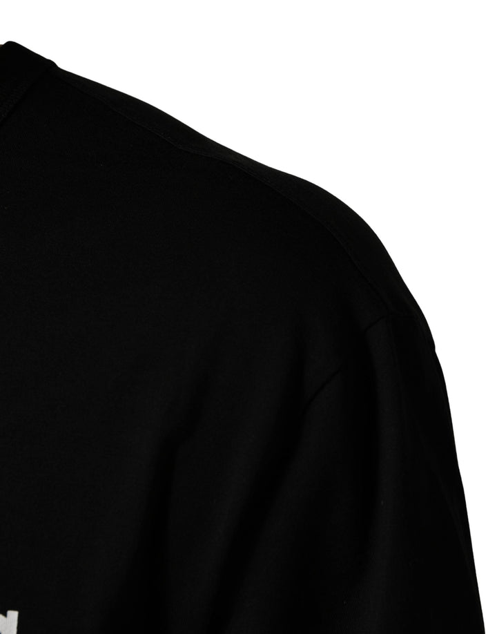 Dolce &amp; Gabbana Black Camouflage Graphic Cotton Crewneck T-shirt