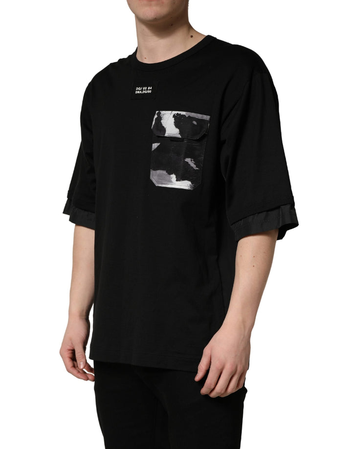 Dolce &amp; Gabbana Black Camouflage Pocket Oversized T-shirt