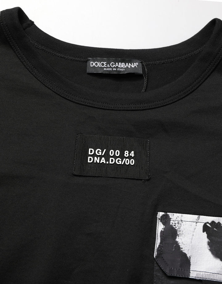 Dolce &amp; Gabbana Black Camouflage Pocket Oversized T-shirt