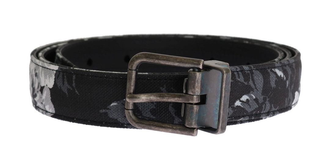 Dolce &amp; Gabbana Black Cayman Linen Leather Belt