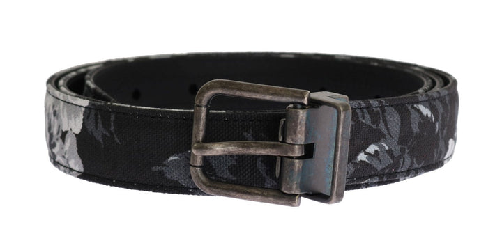Dolce &amp; Gabbana Black Cayman Linen Leather Belt