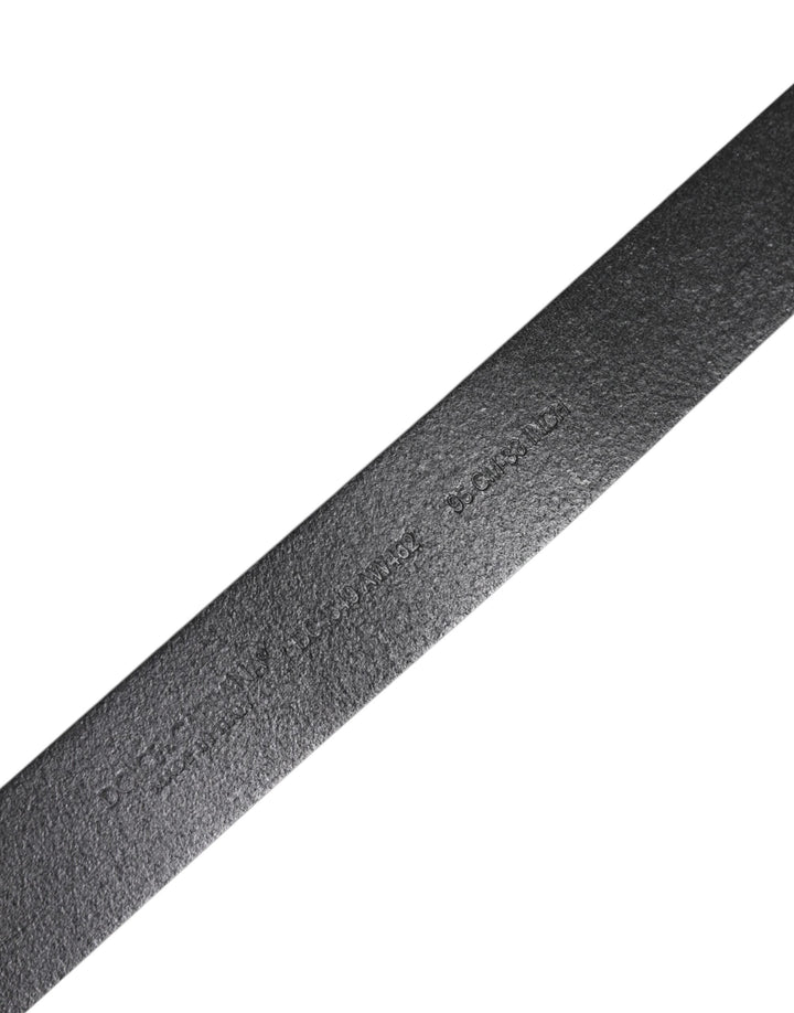 Dolce &amp; Gabbana Black Classic Leather Metal Buckle Belt