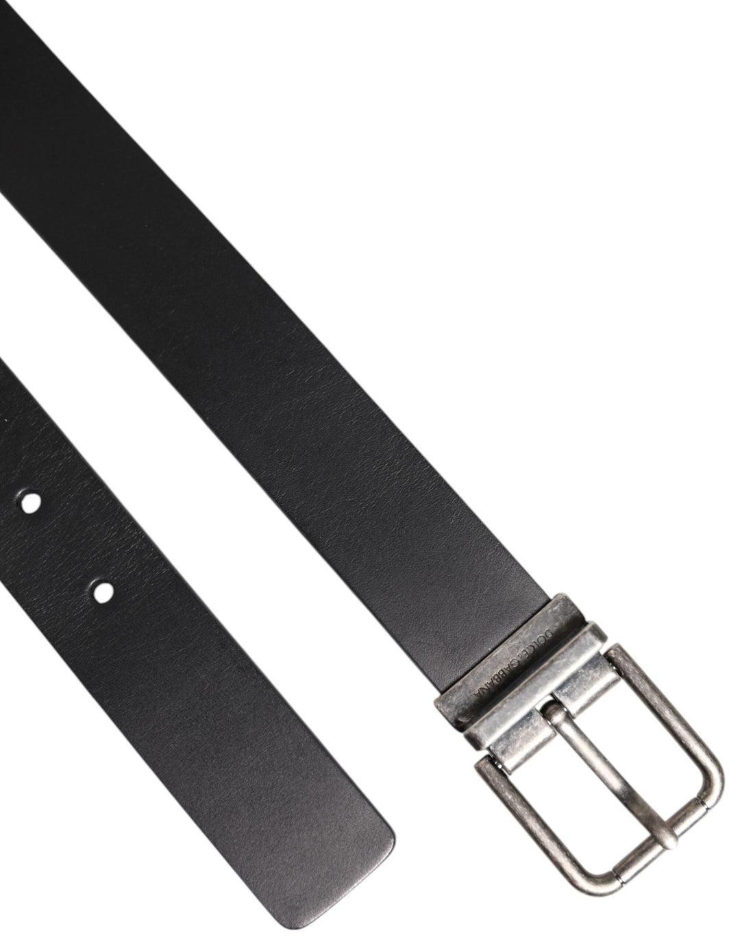 Dolce &amp; Gabbana Black Classic Leather Metal Buckle Belt