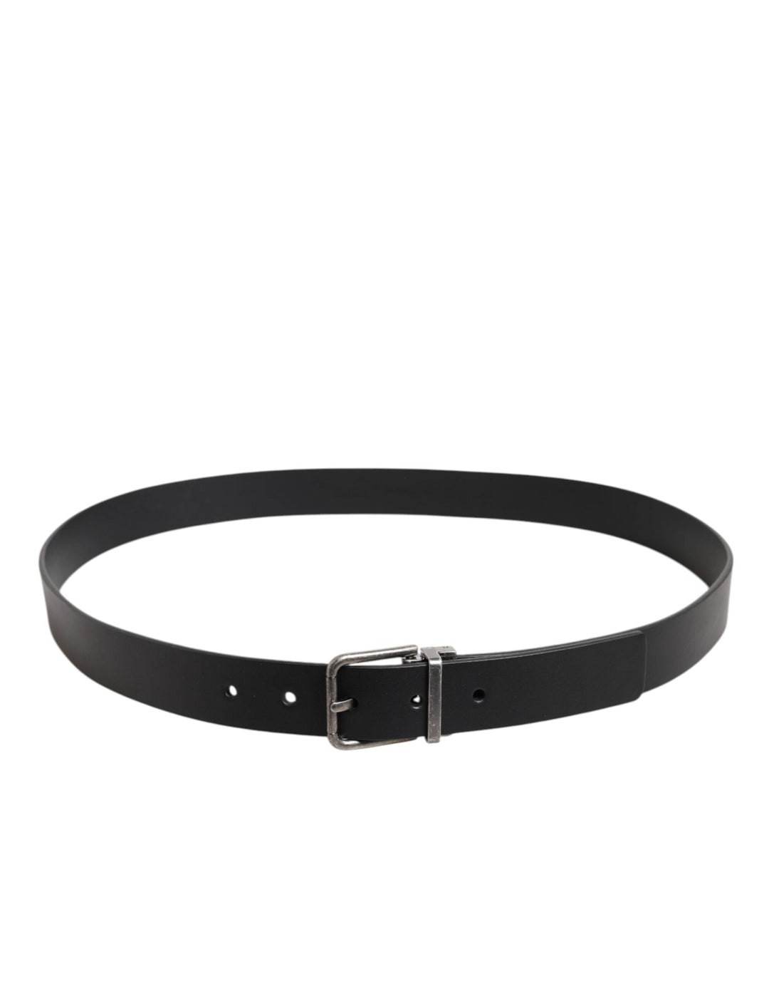 Dolce &amp; Gabbana Black Classic Leather Metal Buckle Belt