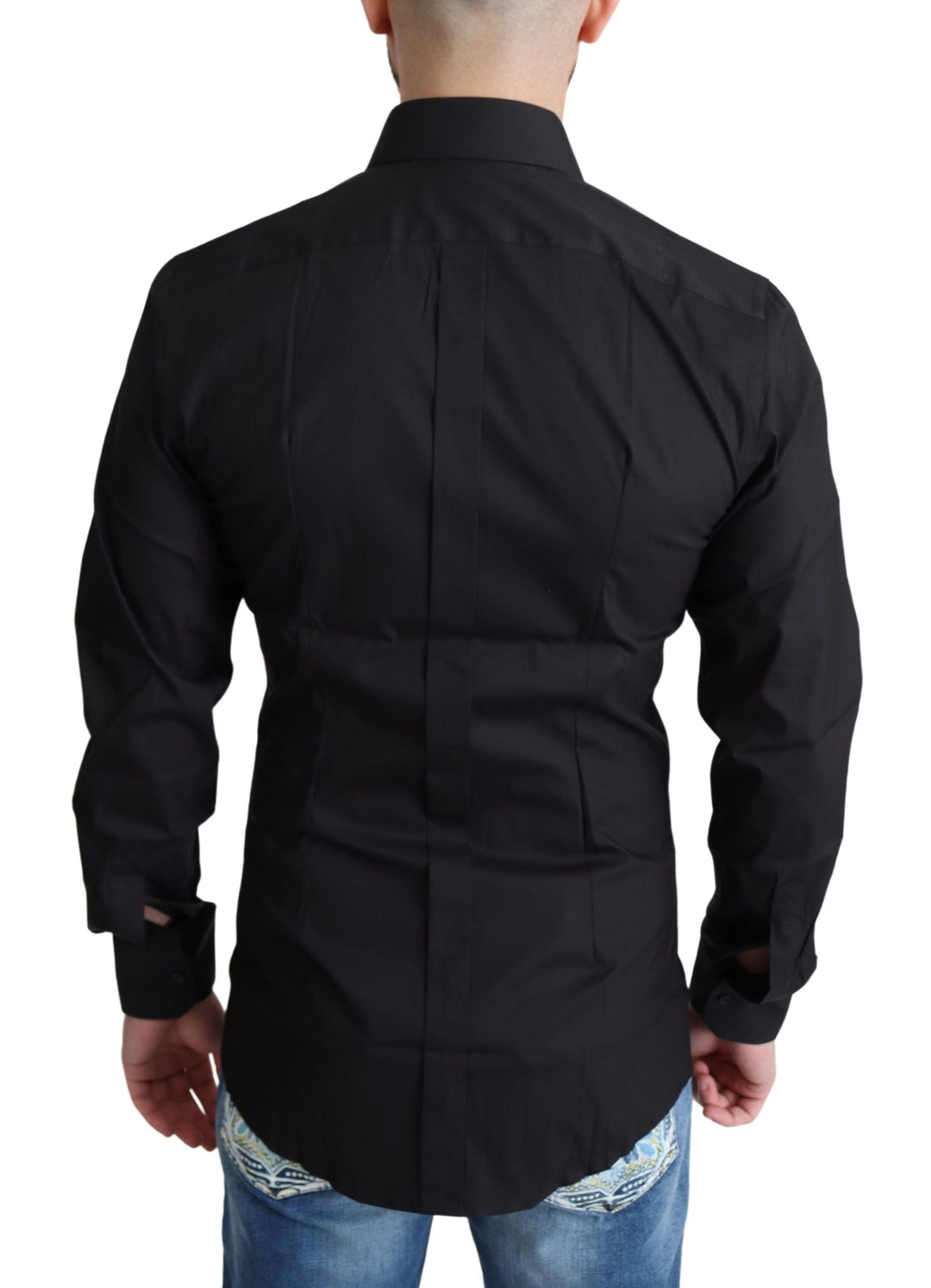 Men’s Dolce &amp; Gabbana Black Cotton Blend Formal Dress Shirt