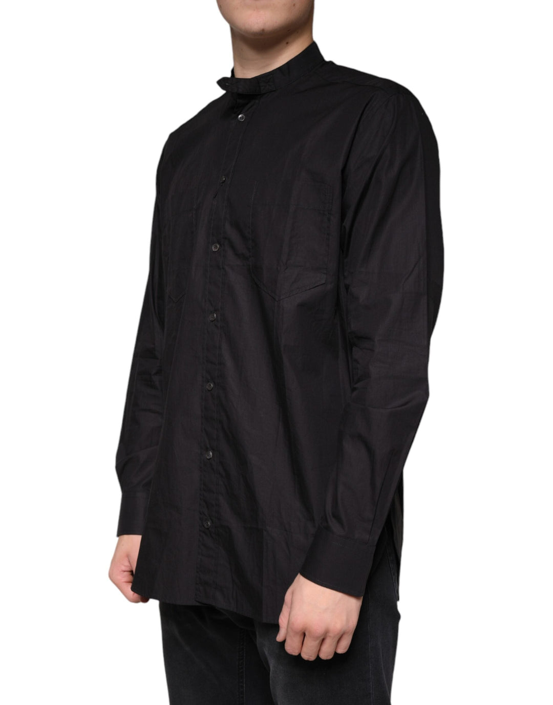 Men’s Dolce &amp; Gabbana Black Cotton Button Down Men Casual Shirt