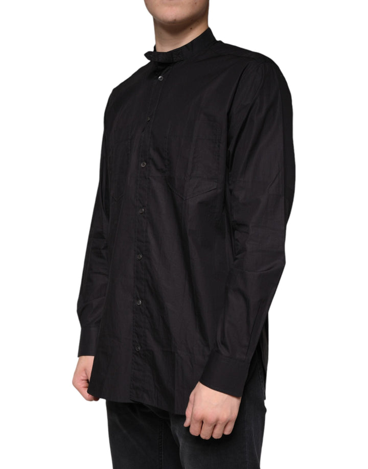 Men’s Dolce &amp; Gabbana Black Cotton Button Down Men Casual Shirt