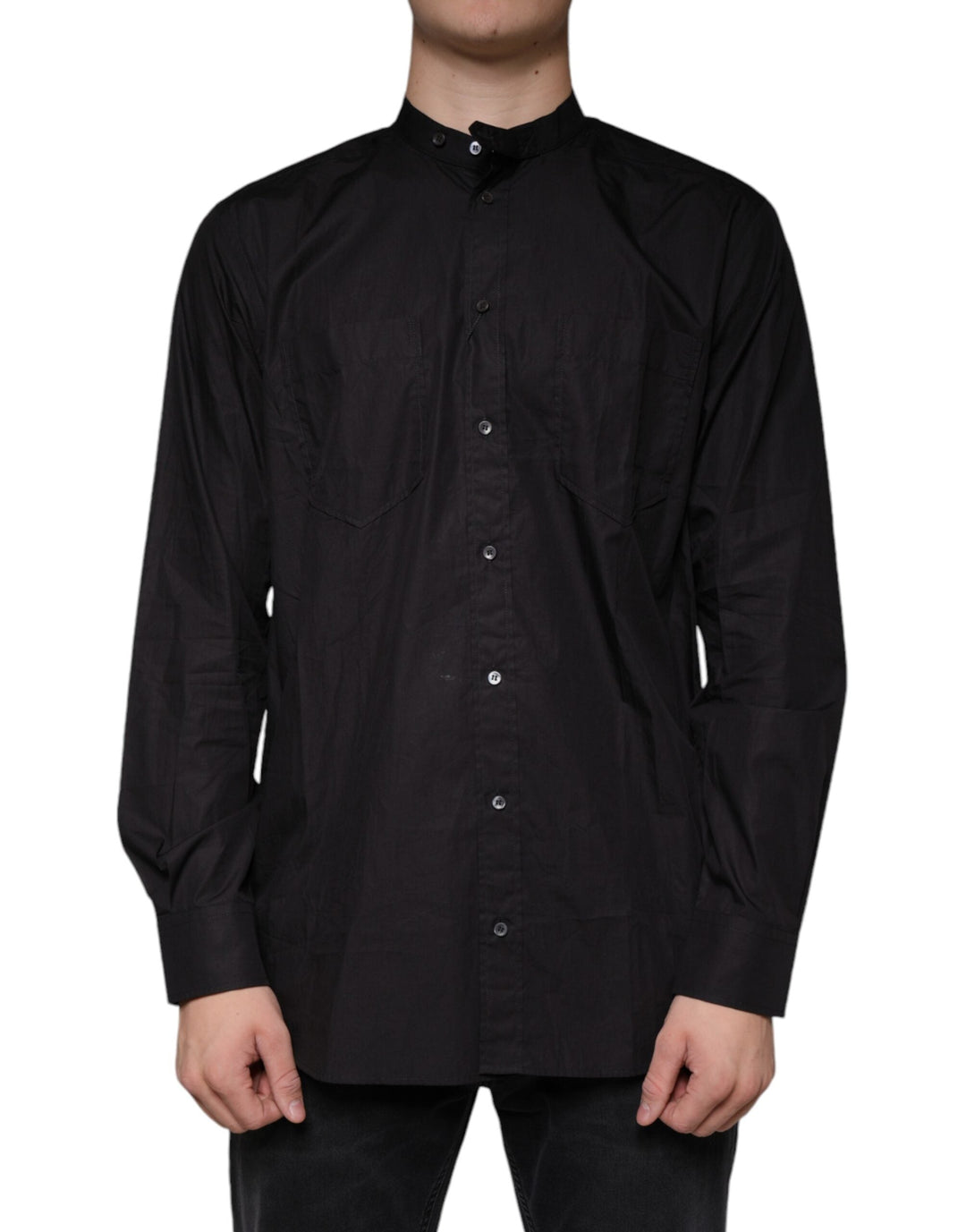 Men’s Dolce &amp; Gabbana Black Cotton Button Down Men Casual Shirt
